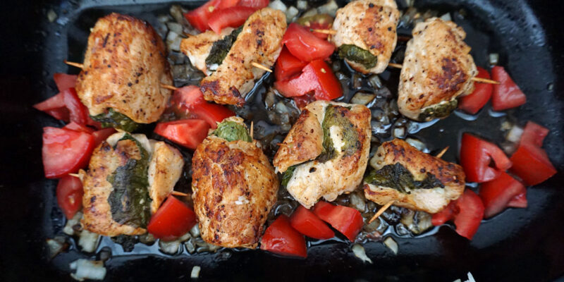 Putenrouladen mit Whisky und Tomate