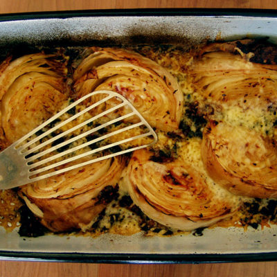 Weißkohl mit Kapern aus dem Backofen